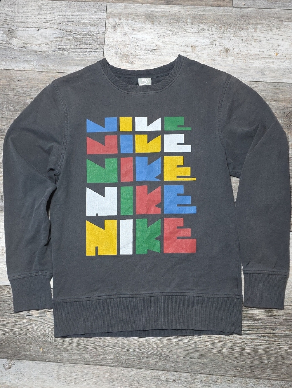 Nike | Silver Tag Y2K Era Crewneck Stacked Logo Graphic Sweater Sz Lg